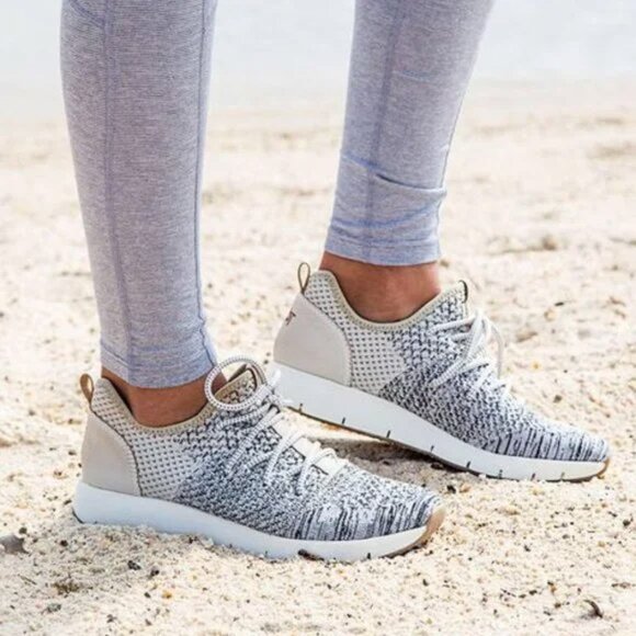 OTBT Marine Knit Sneakers, Size 7 Women's Ivory Black Bone Beige - Picture 1 of 8